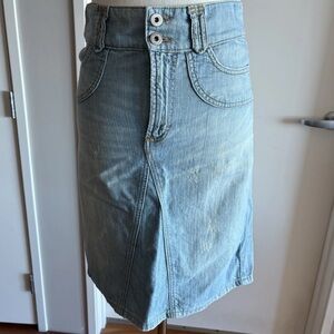 Vintage D&G Dolce & Gabbana Patchwork Denim Jean Skirt Size 36
